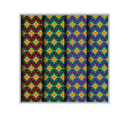 Floral seamless ethnic pattern, simple and minimal floral pattern. Ethnic tribal style ornaments