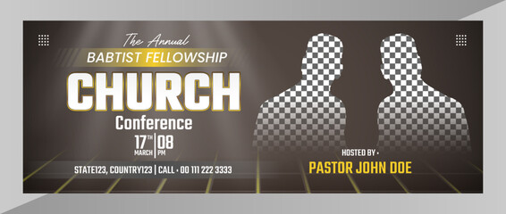 Church conference flyer social media post web banner - obrazy, fototapety, plakaty