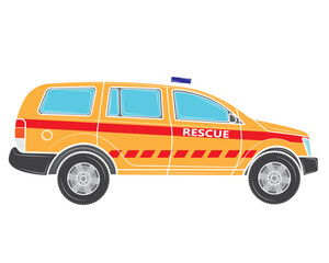 Rescue car isolated on white background.Vector illustration.