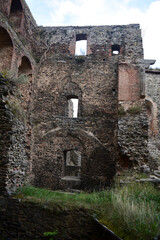 Fototapeta na wymiar Castle wall, ruined buildings architecture