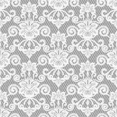 Seamless Vector Detailed White Lace Pattern