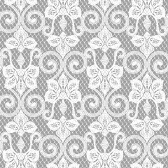 Seamless Vector Detailed White Lace Pattern