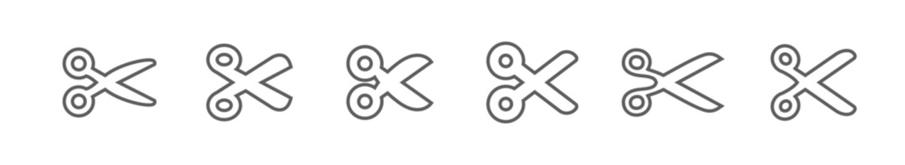 Scissors icon set. Simple pictogram. Isolated.