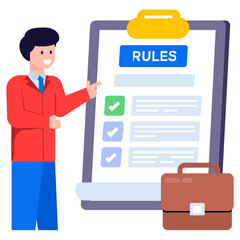 A rules document flat illustration