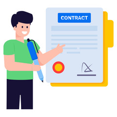 A rules document flat illustration