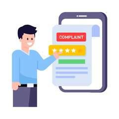 A trendy flat illustration of customer reviews  