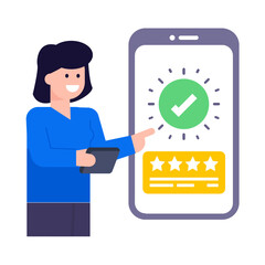 A trendy flat illustration of customer reviews  