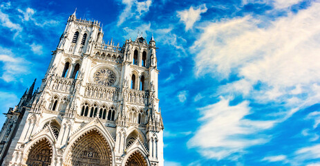 The Cathedral Basilica of Our Lady of Amiens, France - obrazy, fototapety, plakaty