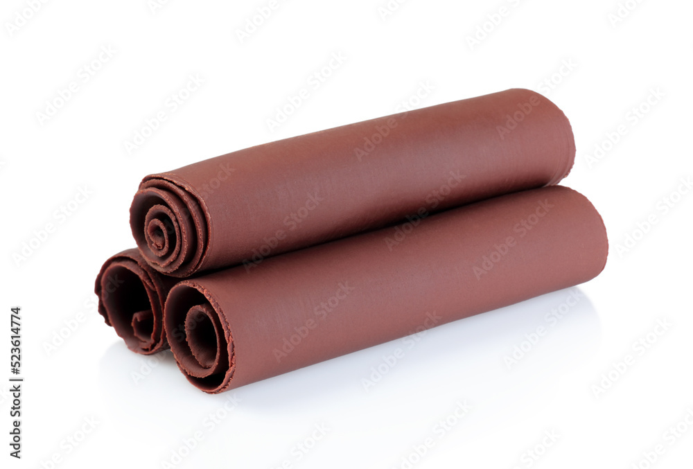 Aufkleber chocolate curls with on white background