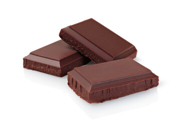 Chocolate bars, isolated on white background