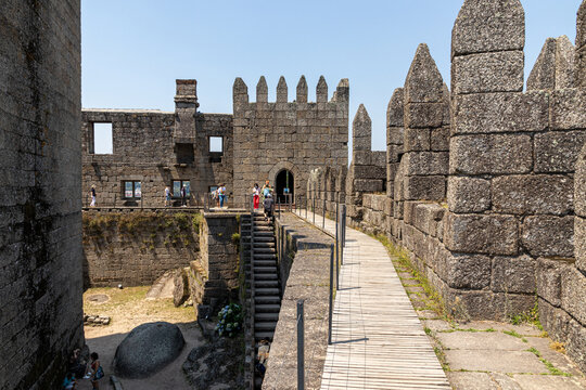 Guimaraes, Portugal. The Castelo de Guimaraes (Guimaraes Castle), 10th century medieval castle