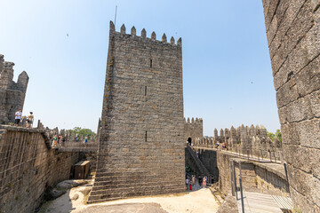 Guimaraes, Portugal. The Castelo de Guimaraes (Guimaraes Castle), 10th century medieval castle