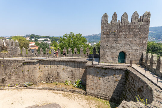 Guimaraes, Portugal. The Castelo de Guimaraes (Guimaraes Castle), 10th century medieval castle