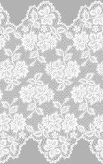 Seamless Vector Hand Drawn White Lace Ribbon