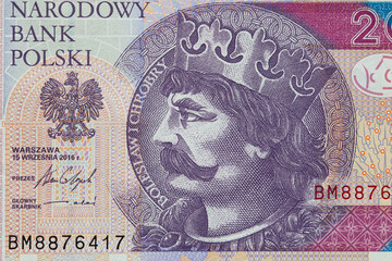 Obverse of 20 polish zloty banknote