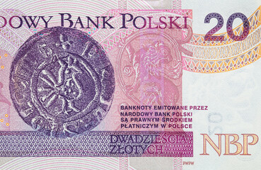 Reverse of 20 polish zloty banknote
