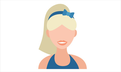 Cute female avater vector image