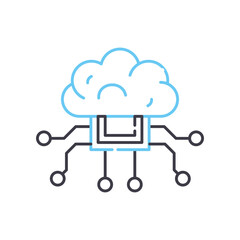 artificial intelligence line icon, outline symbol, vector illustration, concept sign