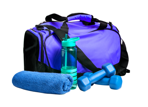 Sports bag with sports equipment