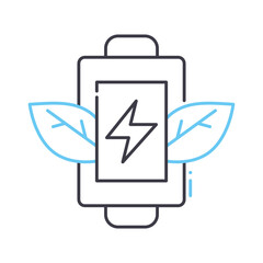 battery charger line icon, outline symbol, vector illustration, concept sign