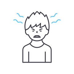 anger line icon, outline symbol, vector illustration, concept sign