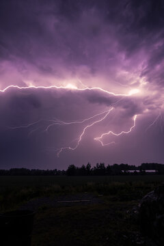 Lightining over the fields
