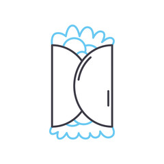 buritto line icon, outline symbol, vector illustration, concept sign