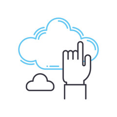 backup data device line icon, outline symbol, vector illustration, concept sign