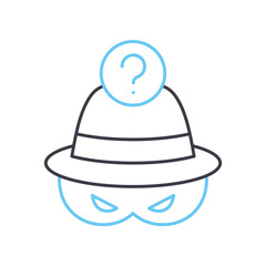 anonymity line icon, outline symbol, vector illustration, concept sign