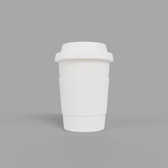 Cardboard mug template for drinks. A simple and necessary template for your design collection. 3d rendering.