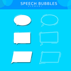 Set Unique and Fresh Chat Bubbles. simple flat element of empty chat bubbles