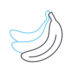banana line icon, outline symbol, vector illustration, concept sign