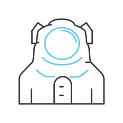 astronaut spacesuit line icon, outline symbol, vector illustration, concept sign