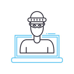 bruteforce line icon, outline symbol, vector illustration, concept sign