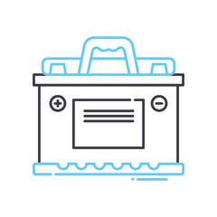 accumulator line icon, outline symbol, vector illustration, concept sign