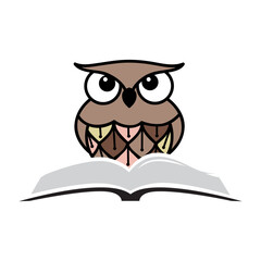 owl and book, education related logo icon