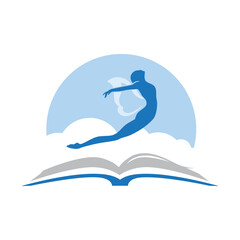 open book with fairy, logo icon