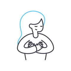 acceptance line icon, outline symbol, vector illustration, concept sign