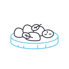 bruschetta line icon, outline symbol, vector illustration, concept sign