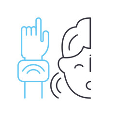 behavioral biometric line icon, outline symbol, vector illustration, concept sign