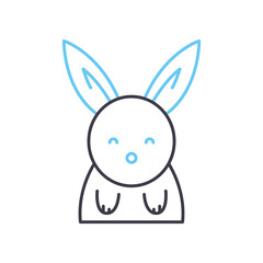 bunny line icon, outline symbol, vector illustration, concept sign