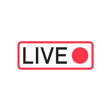 Vector illustration of live stream graphic. Online sign vector design isolated on white background..