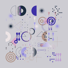 Fototapeta premium Digital Collage Graphics Pattern Made With Generative Art Elements And Vector Geometric Shapes
