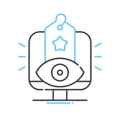 brand audit line icon, outline symbol, vector illustration, concept sign