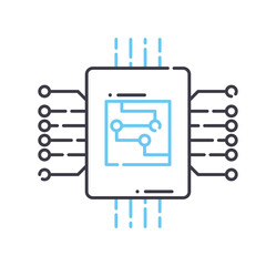 big data line icon, outline symbol, vector illustration, concept sign