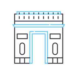 arc de triomphe line icon, outline symbol, vector illustration, concept sign
