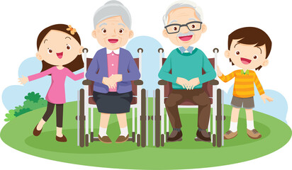 Wheelchair people for elderly and handicapped patients