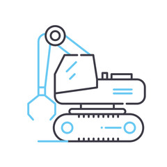 agriculture crane line icon, outline symbol, vector illustration, concept sign