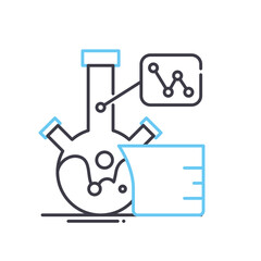 analytics lab line icon, outline symbol, vector illustration, concept sign