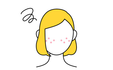 美容、女性のスキンケアのイメージ、ニキビ肌に悩む女性